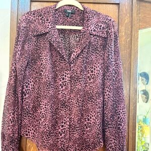 PAIGE Burgundy Animal Print Blouse